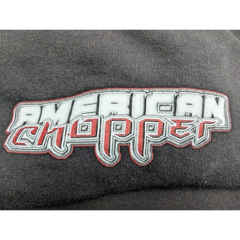 Vtg American Choppers Fire Bike‎ Hoodie Made Russia Mens XL Y2K Motorcycle RARE - Picture 9 of 12